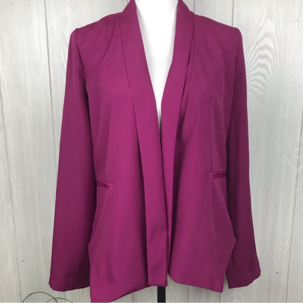 Harper and Gray purple open front blazer jacket